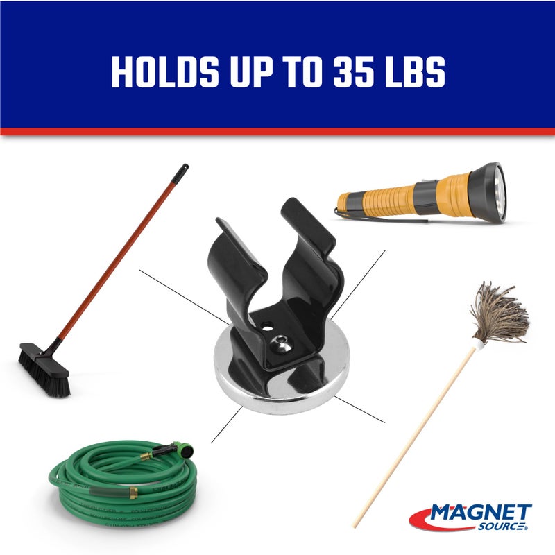 Master Magnetics ماستر ماغنيتيكس سيراميك راند بيس ماغنت مع بلاك سبرينغ كلومب باك - ماغنتس هيفي-ديوتي سترونج - 35 lb بول إيتش - نيكل-بلت - 2.04" D - 2.210" H - 2-باك - Image 4